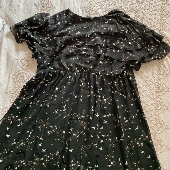 Torrid Black Floral Wrap Dress - Picture 5 of 7